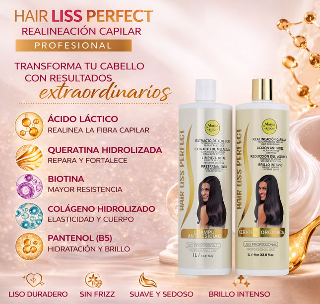 Kit de Alisado Brasileño Kit Hair Liss Perfect – 1000 ml + Perfume para el Pelo