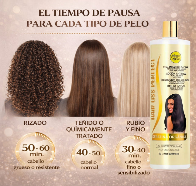 Pre-Tratamiento 250ml  + Kit de Alisado  Hair Liss Perfect 300ml + Mantenimiento Pos-Alisado