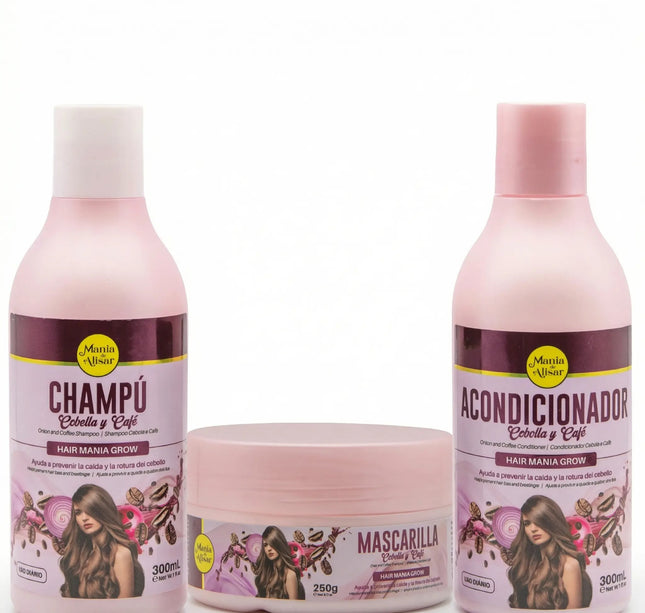 Kit Capilar Cebolla & Cafe Sin Sal para la Caida y Crescimiento del Pelo