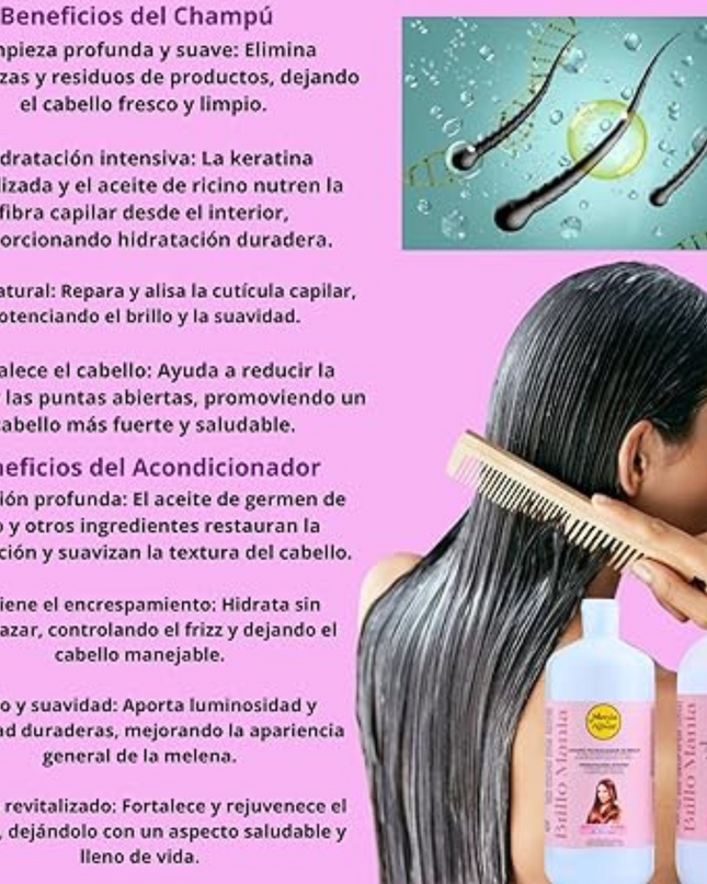 Shampoo Hidratante Brilho Mania com Óleo de Rícino e Queratina 1000ml 