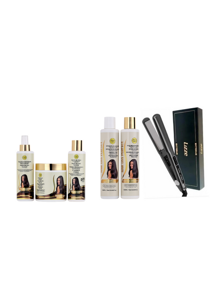 Kit de Pre-quimica + Kit de Keratina Hair Liss Perfect 300ml + Plancha + REGALO Peine de Carbon
