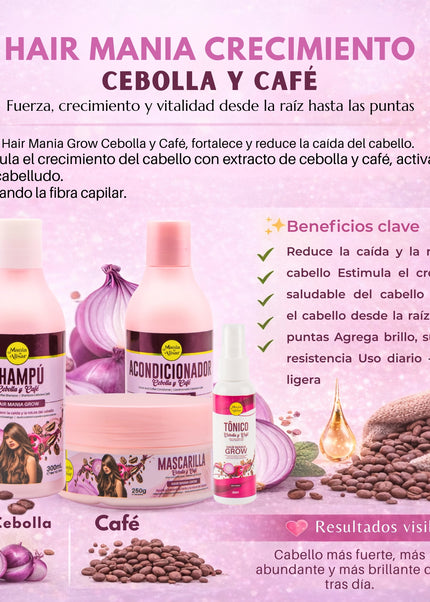 Kit Capilar Cebolla & Cafe Sin Sal previene la Caida y Crescimiento del Pelo