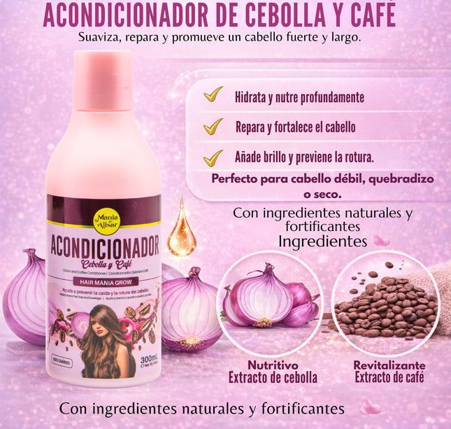 Kit Capilar Cebolla & Cafe Sin Sal para la Caida y Crescimiento del Pelo