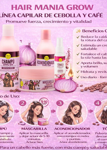 Kit Capilar Cebolla & Cafe Sin Sal para la Caida y Crescimiento del Pelo + Detox
