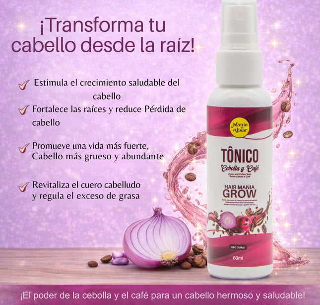 Tonico Cebolla y Cafe para la Caida y Crescimiento del Pelo