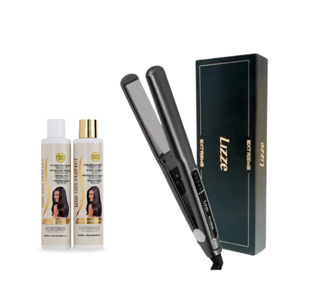 Kit de Keratina Hair Liss Perfect - 300ml + Plancha Lizze Extreme + REGALO Peine de Carbon