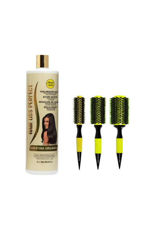 Kit de Keratina Hair Liss Perfect 1000ml + Cepillos Punta fina