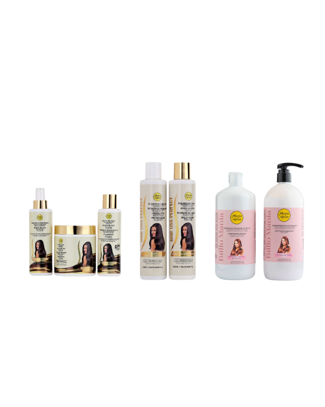 Kit de Pre-quimica + Kit de Keratina Hair Liss Perfect 300ml + Mantenimiento