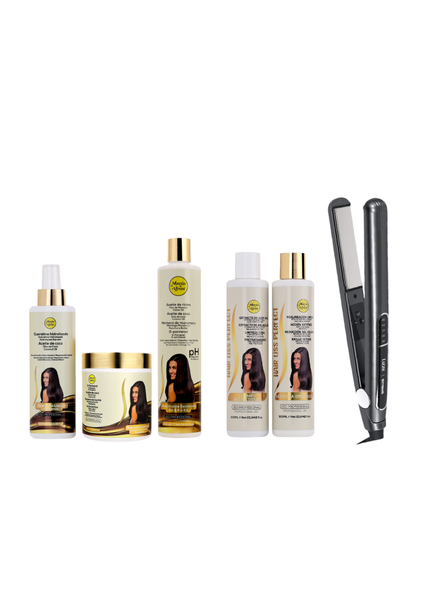 Kit de Pre-Tratamiento + Kit de Alisado Hair Liss Perfect 300ml + Plancha + REGALO Peine de Carbon