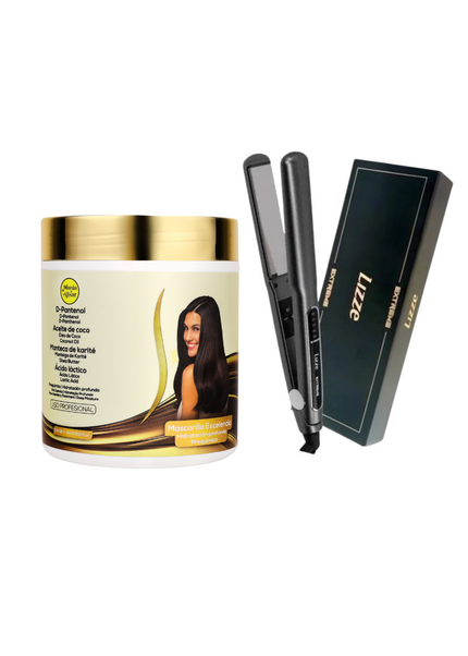 Mascara  Excelência + Plancha Lizze Extreme 250°C /480°F  + REGALO Peine de Carbon