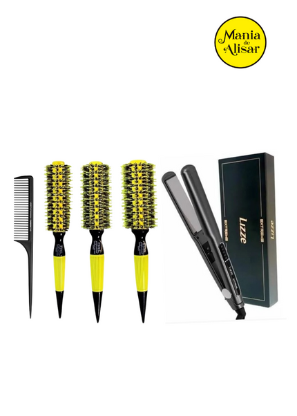 Plancha + Cepillos para Alisados de Cerdas mixtas de Jabali + REGALO