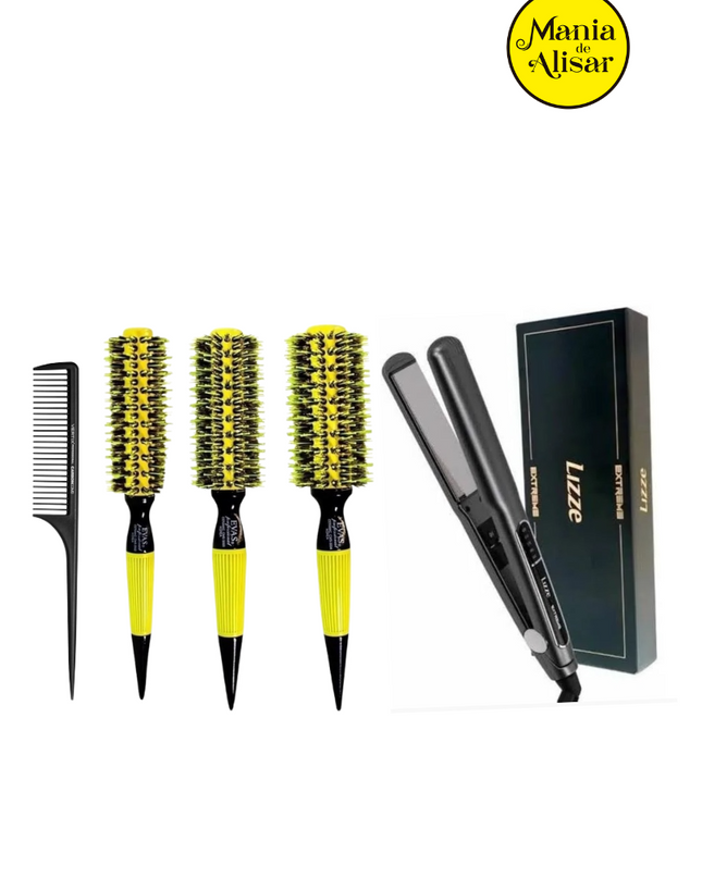 Plancha + Cepillos para Alisados de Cerdas mixtas de Jabali + REGALO