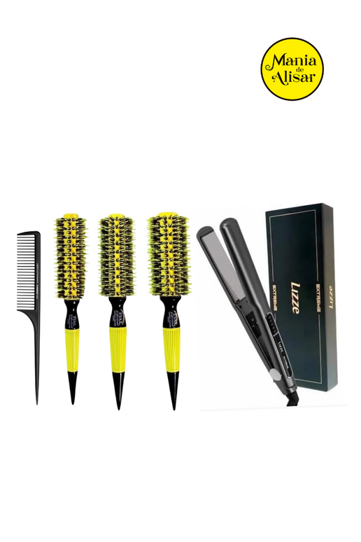 Plancha + Cepillos para Alisados de Cerdas mixtas de Jabali + REGALO