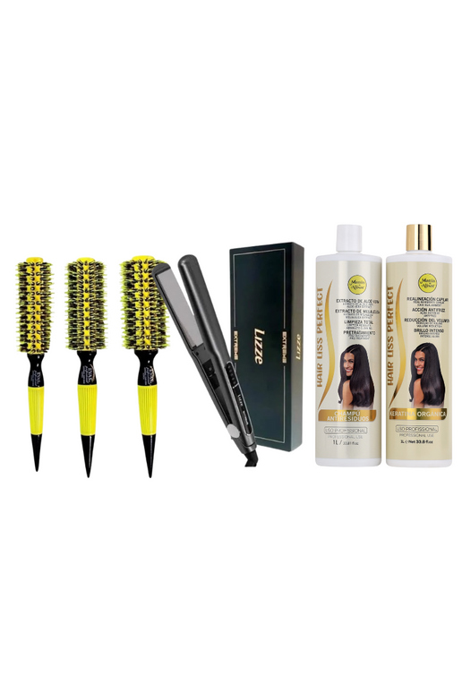 Kit de Keratina Hair Liss Perfect + Plancha + 3 Cepillos