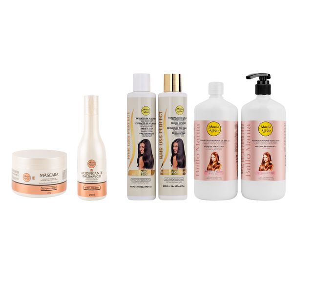 Pre-Tratamiento 250ml  + Kit de Alisado  Hair Liss Perfect 300ml + Mantenimiento Pos-Alisado