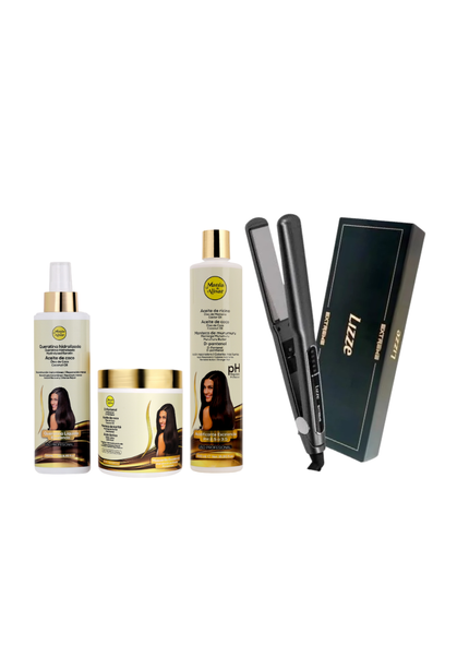 Kit Máscara, Acidulante e Queratina Líquida + Alisador Lizze Extreme